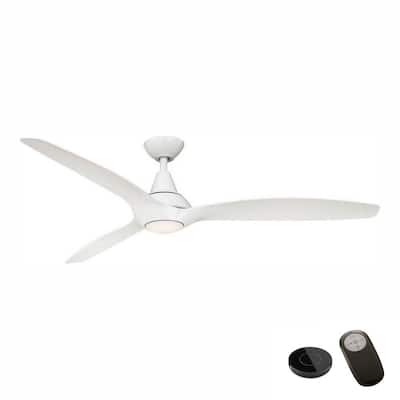 Tidal Breeze 60 in. LED White Ceiling Fan with Light Kit and Remote Control works with Google and Alexa