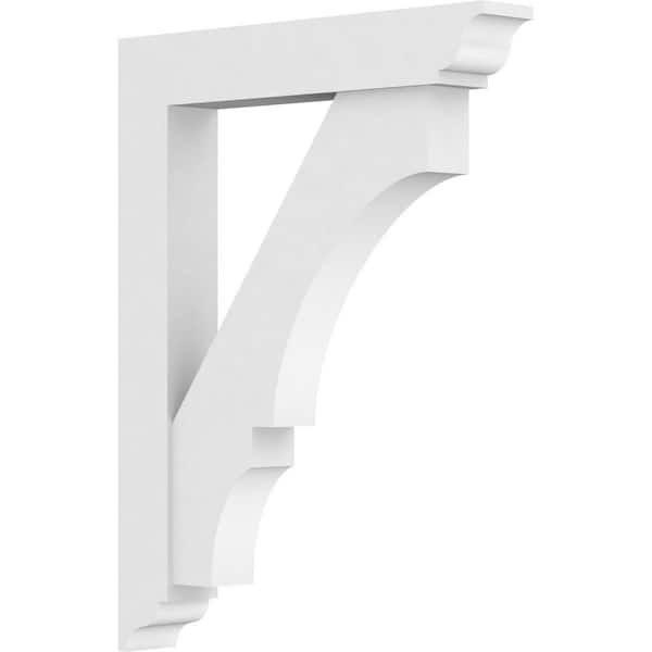 Ekena Millwork Standard Balboa 3 in. W x 26 in. H x 20 in. D Signature Urethane Polyurethane Bracket With Traditional Ends
