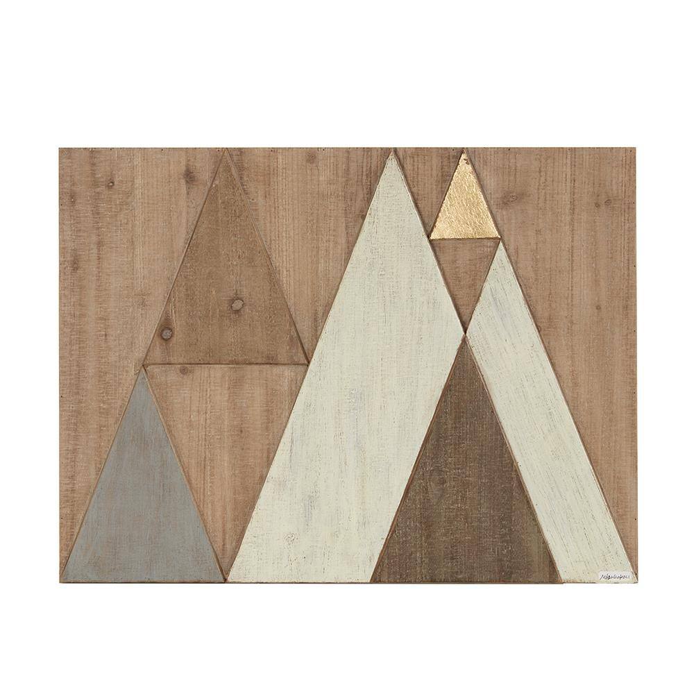 絵画 flk023752 Vsmile Unframed Layered Triangles Wood Wall Decor, Modern
