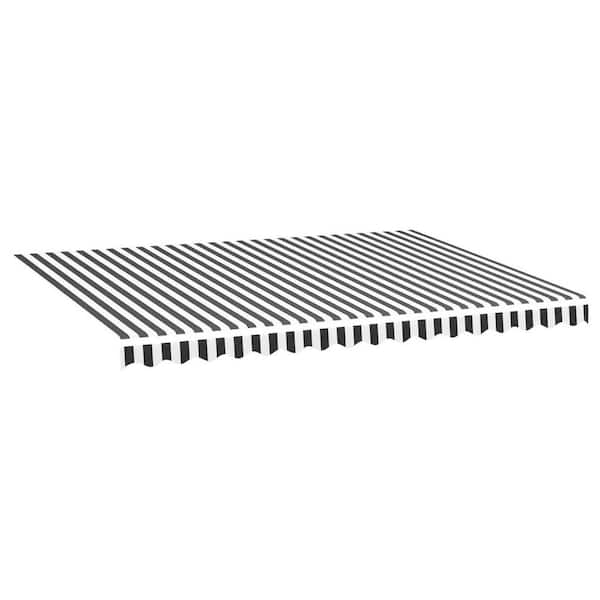 Sudzendf 13.1 ft. x 9.8 ft. Anthracite and White Replacement Fabric Awning