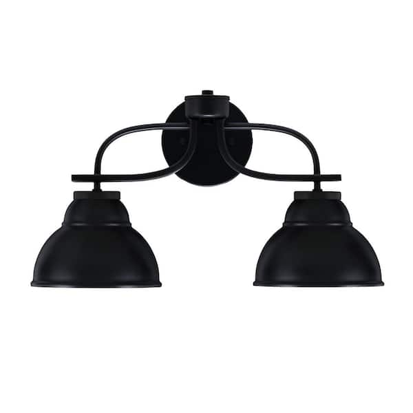 Unbranded Olympia 18.5 in. 2-Light Matte Black Vanity Light