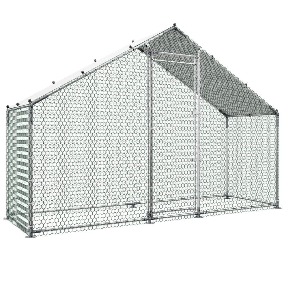 Large Metal Chicken Coop, 9.8 x 3.3 x 6.6 ft., Walk-in Chicken Run House with Waterproof Cover & Sturdy Frame price history on PriceWatchPro