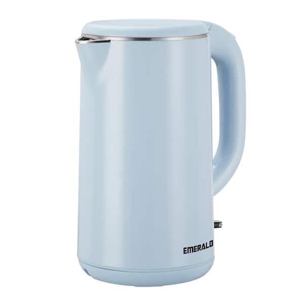 7.6-Cup Stainless Steel Interior Blue Tea Cordless Electric Kettle