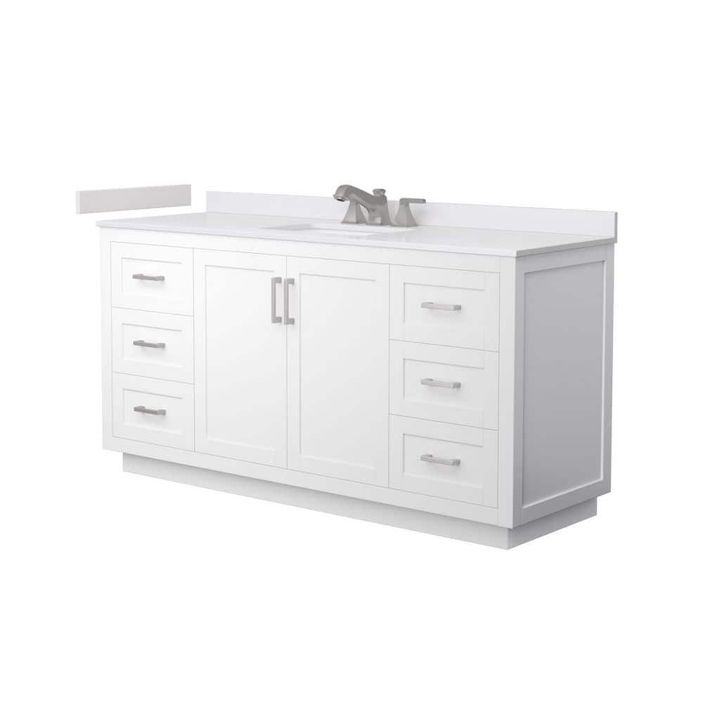 Miranda 66 in. Single Freestanding White Bath Vanity with White Cultured Marble Top Assembled price history on PriceWatchPro