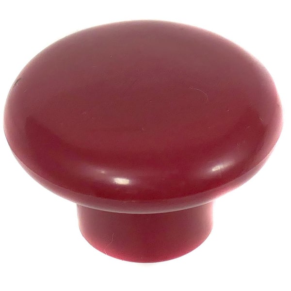 Plastics 1-1/4 in. Red Round Cabinet Knob (25-Pack)