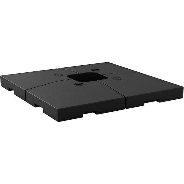 176 lbs. 4-Piece Cantilever Patio Umbrella Base, 20.25 in. Black Offset Umbrella Stand Set