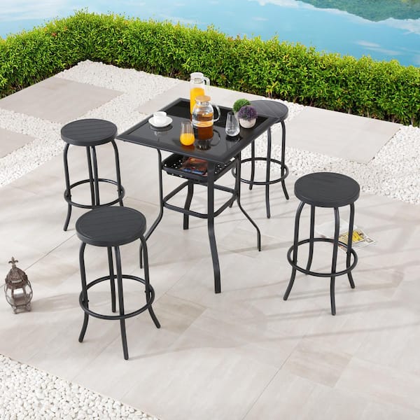 Patio Festival 5-Piece Metal Bar Height Outdoor Dining Set