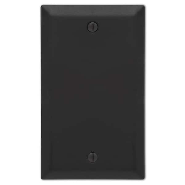 Metallic 1 Gang Blank Steel Wall Plate - Matte Black