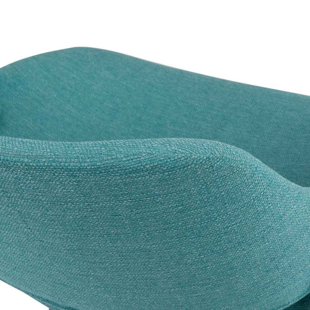 Turquoise Blue Upholstered Bentwood Side Chair in Mid Century Style
