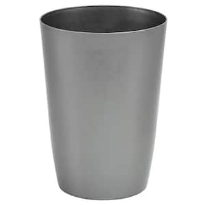 2 Gal. Silver Brushed Open Top Garbage Outdoor Can
