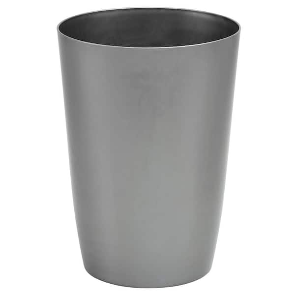 2 Gal. Silver Brushed Open Top Garbage Outdoor Can