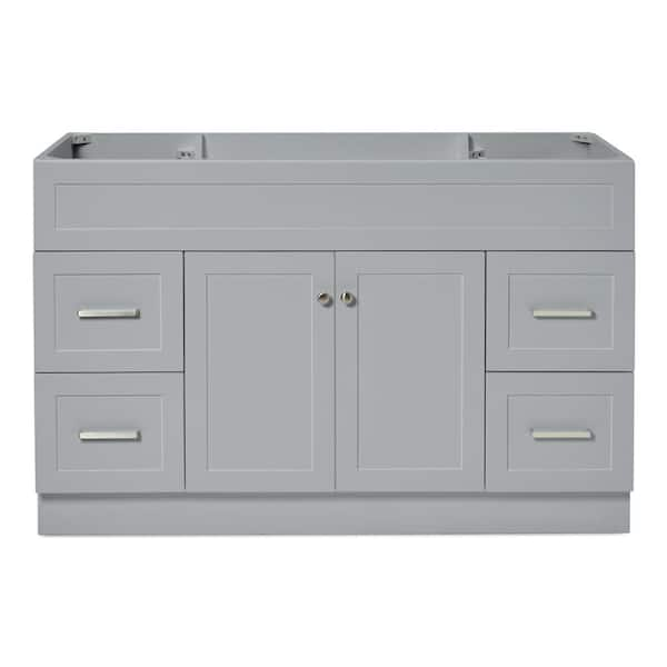 Hamlet 54 in. W x 21.5 in. D x 34.5 in. H Freestanding Bath Vanity Cabinet without Top in Grey