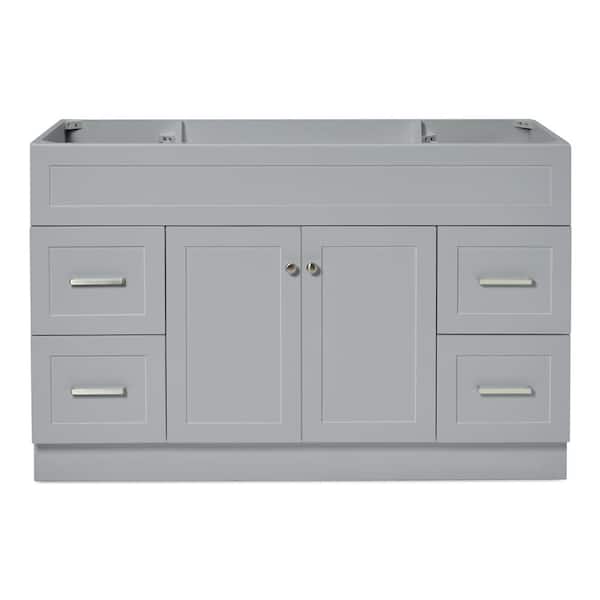 ARIEL Hamlet 54 in. W x 21.5 in. D x 34.5 in. H Freestanding Bath Vanity Cabinet Only in Grey
