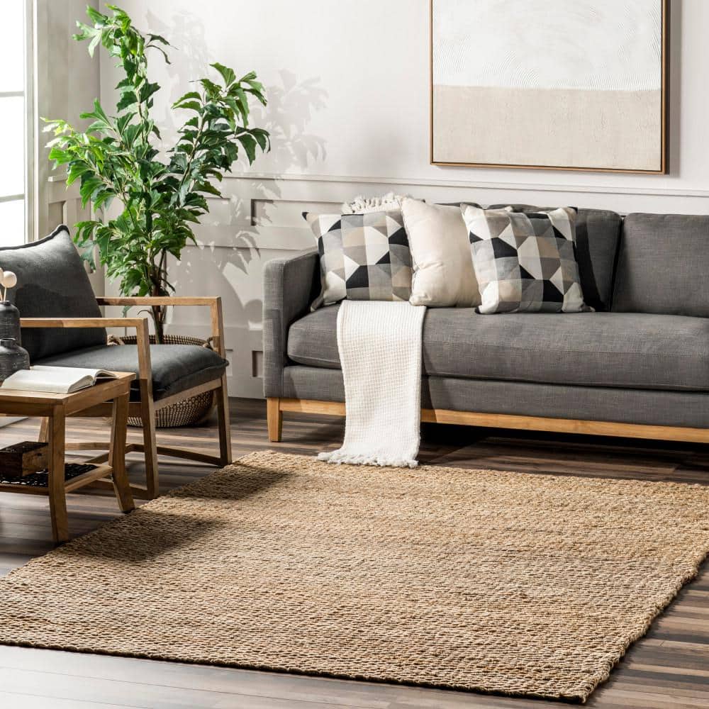 Handcrafted Natural Jute 8' x 10' Rectangular Area Rug