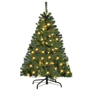 7 ft. Green Pre-Lit LED Artificial Christmas Tree with Color Changing Mini Lights