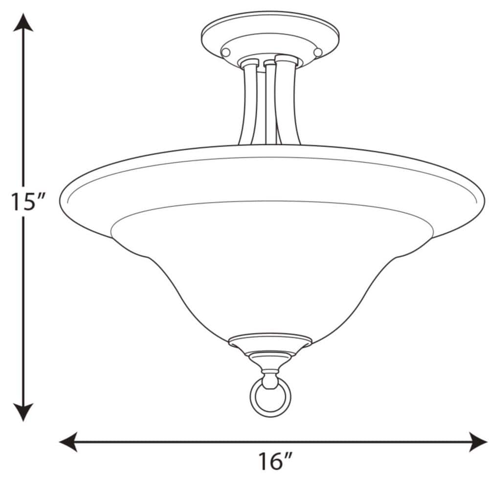 Trinity Brushed Nickel Semi-Flush Ceiling Light with Etched Glass Shade