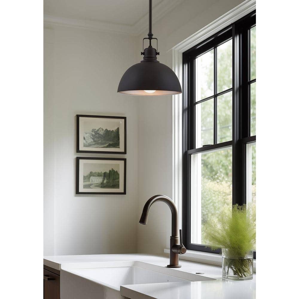 Belle 9" Adjustable Oil-Rubbed Bronze Industrial Pendant Light