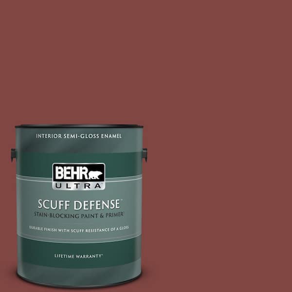 BEHR ULTRA 1 gal. #ECC-15-3 Cherry Bark Extra Durable Semi-Gloss Enamel Interior Paint & Primer