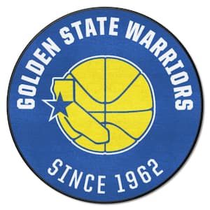 NBA Retro Golden State Warriors Blue 2 ft. Roundel Area Rug