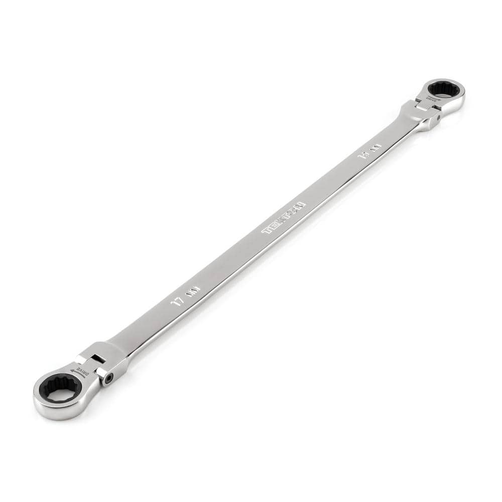 TEKTON 17 mm x 19 mm Long Flex 12Point Ratcheting Box End Wrench