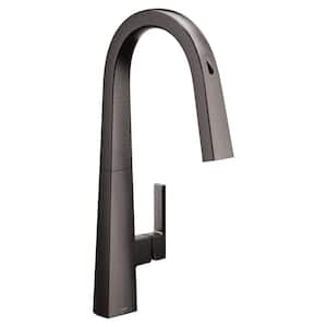 Nio Single-Handle Smart Touchless Pull Down Sprayer Kitchen Faucet with Voice Control and Power Clean in Black Stainless
