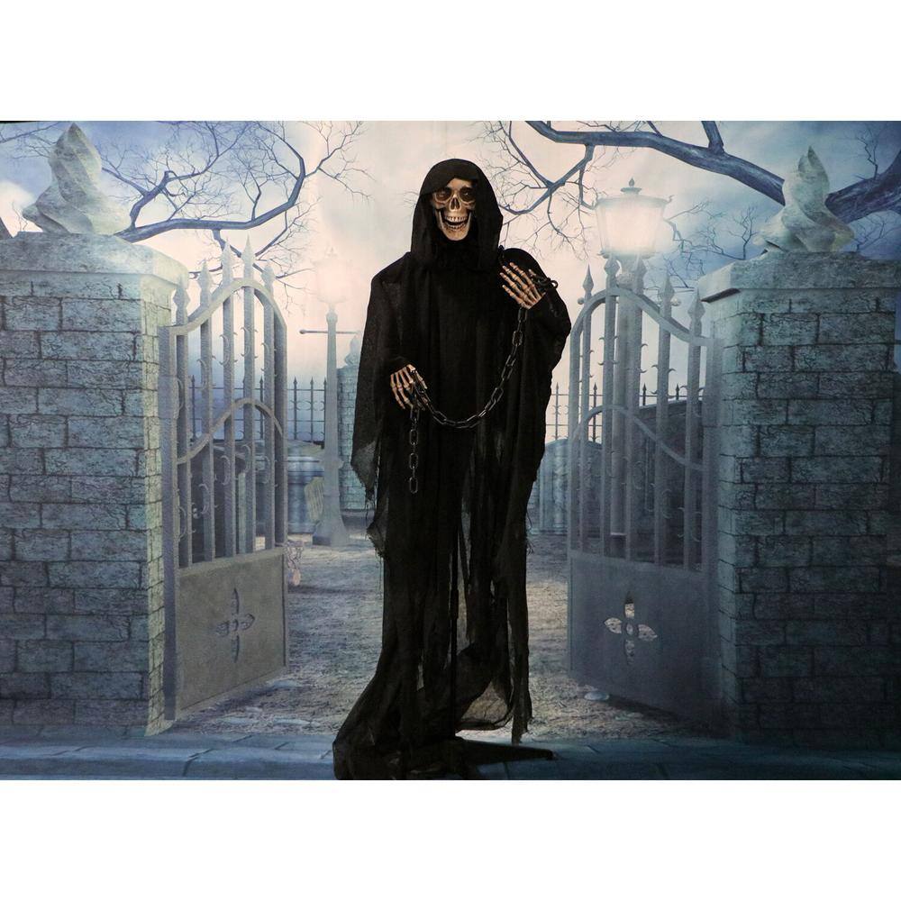 Énorme Grim Reaper Animatronic 210 Cm – Son, Lumière Et Mouvement – Neuf