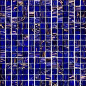 Mingles 12 in. x 12 in. Glossy Space Blue Glass Mosaic Wall and Floor Tile (20 sq. ft./case) (20-pack)