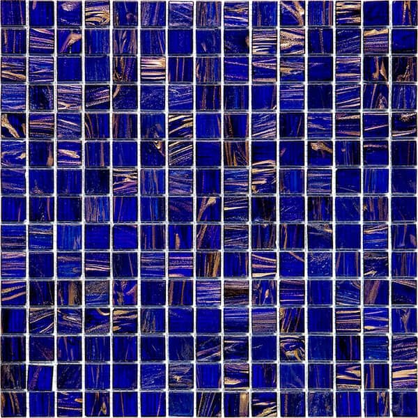 Apollo Tile Mingles 12 in. x 12 in. Glossy Space Blue Glass Mosaic Wall and Floor Tile (20 sq. ft./case) (20-pack)