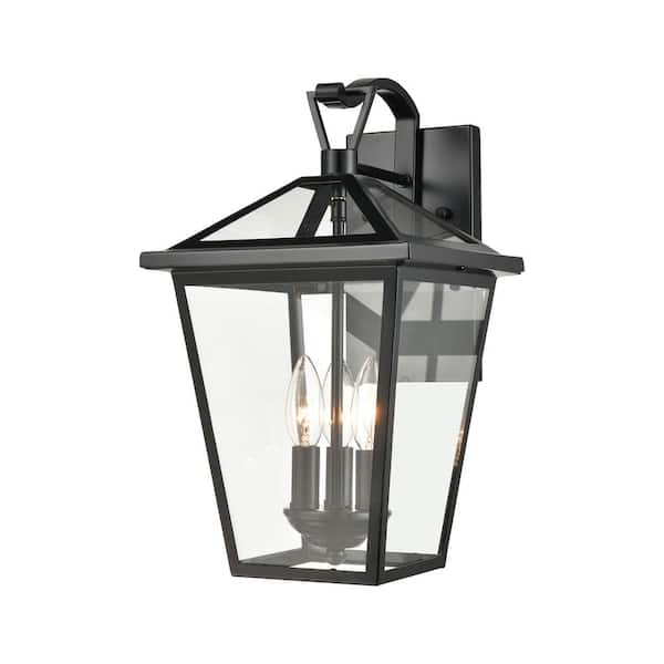 Titan Lighting Marina Black Outdoor Hardwired Wall Sconce with No Bulbs Included