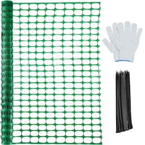 4 ft. x 100 ft. Green Temporary Reusable Plastic Mesh Safety Roll Garden Fence for Snow, Construction and Animal Barrier