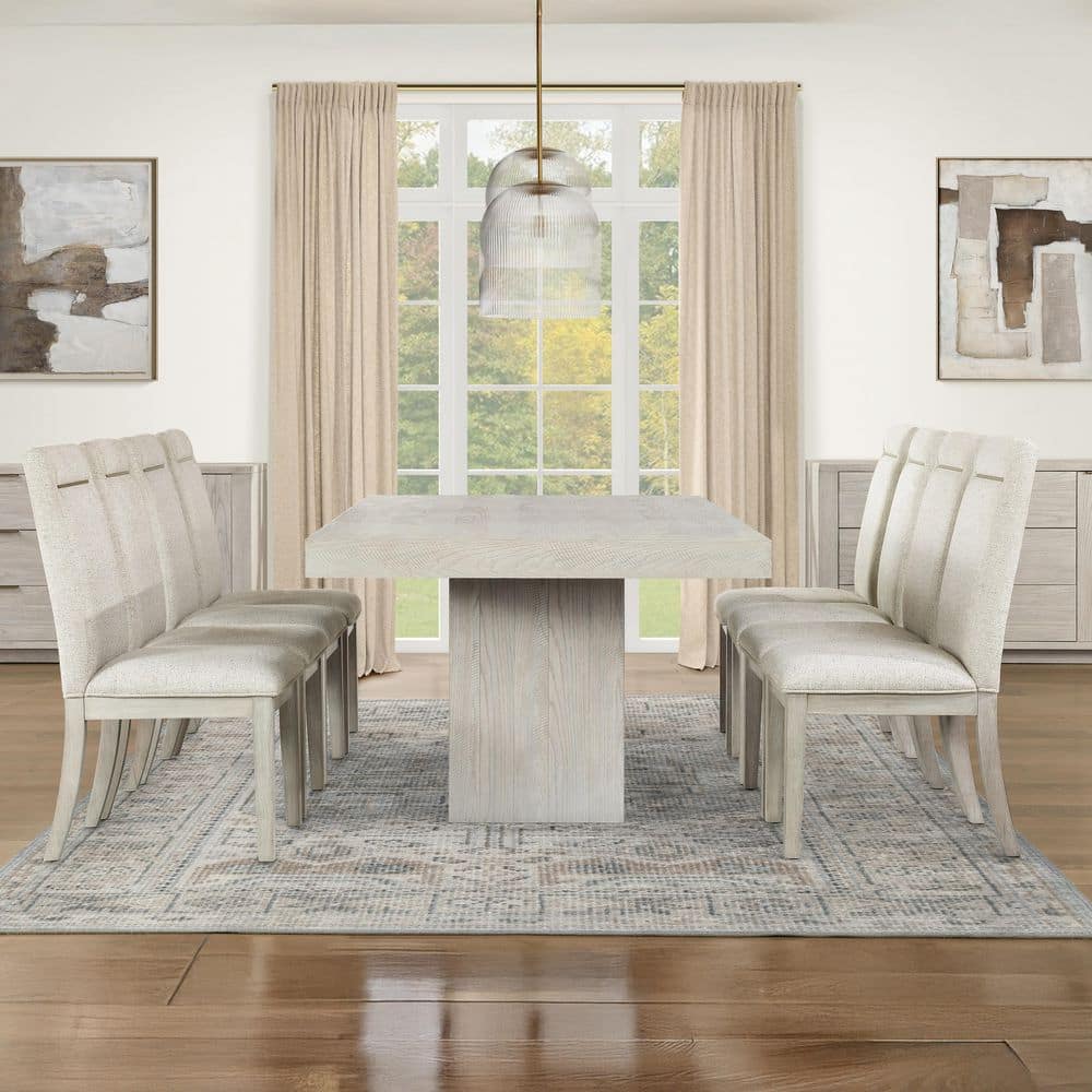 Steve Silver Garland 7 Piece Sand Wood Dining Room Set Seats 6