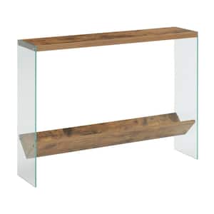 SoHo V 42 in. Barnwood 30 in. H Rectangle Particle Board Console Table with Shelf