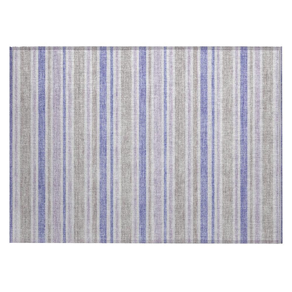 Ivory Blue and Gray 2 ft. x 3 ft. Woven Striped Polyester Rectangle Indoor/Outdoor Area Rug price history on PriceWatchPro