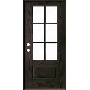 UINTAH Farmhouse 36 in. x 80 in. 6-Lite Right-Hand/Inswing Clear Glass Baby Grand Stain Fiberglass Prehung Front Door