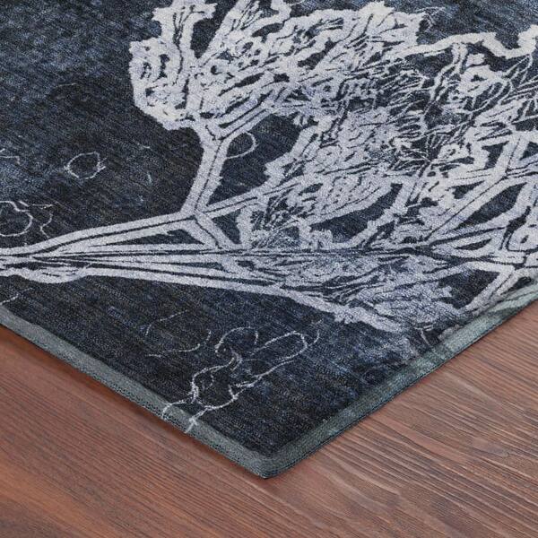 Mayfield Premium Machine Washable Abstract AMF2239 Navy 2 ft. x 3 ft. Accent Rug