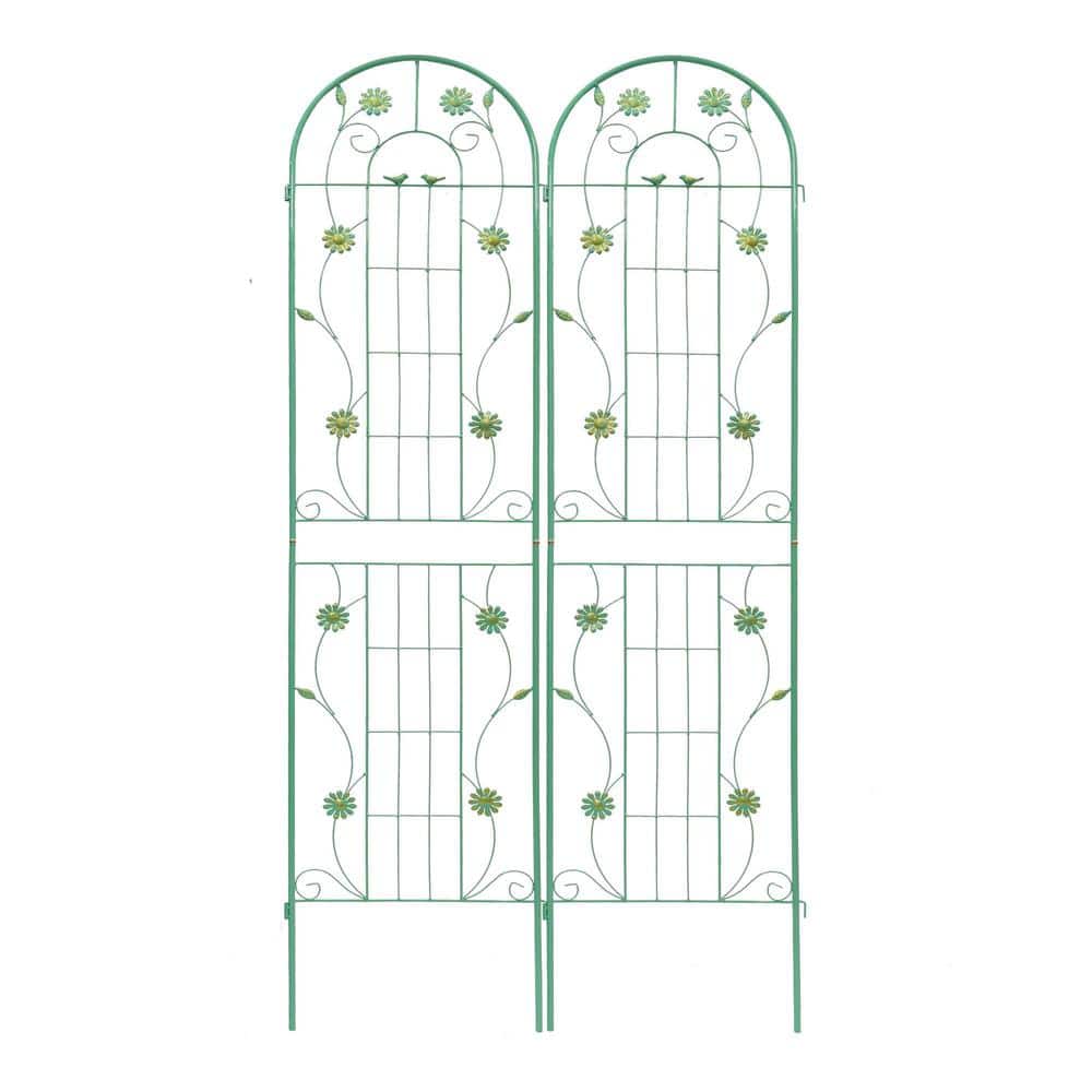 86 .7 in. x 19.7 in. Metal Garden Trellis, Rustproof Trellis for Climbing Plants Outdoor Flower Support, Green, (2-Pack) price history on PriceWatchPro