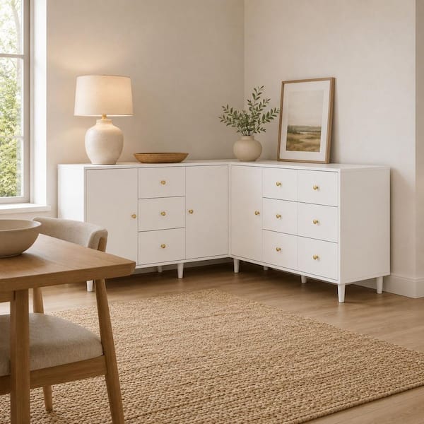 corner dresser Amazon.com: Huuger 48 Inch for Bedroom, TV Stand for 43, 55 inch TV, L Shaped Chest of Drawer with Storage and Open Shelves, 12 Drawer Fabric Dresser for Closet, Small bedroom or closet Corner Display Cabinet Dresser Dove