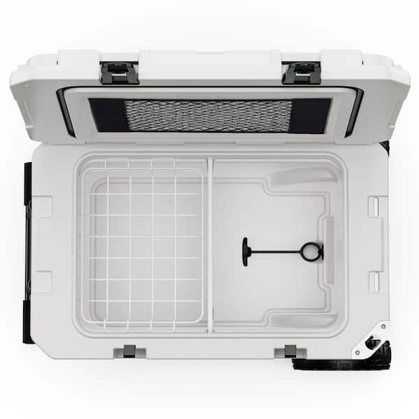 Gilati White 55 qt. Portable Chest Cooler, Leak-Proof Outdoor