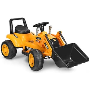Kids Ride On Excavator Digger 6-Volt Battery Powered Tractor with Digging Bucket Yellow