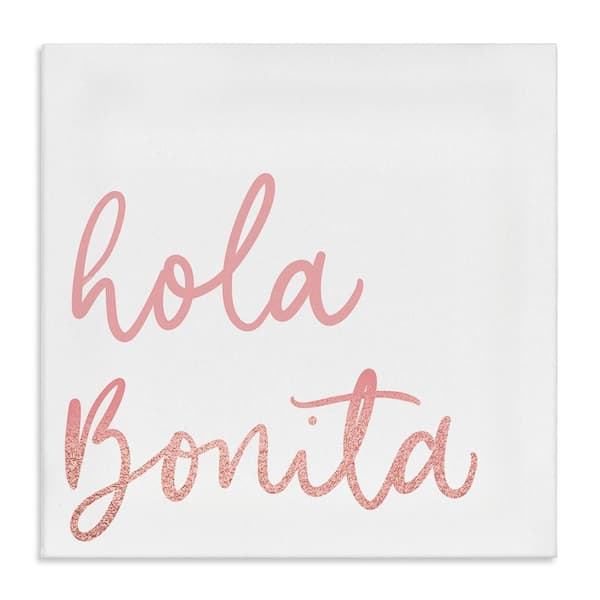 Stupell Industries Hello Beautiful Pink by SD Graphics Studio Gallery Wrapped Unframed Typography Graphic Art Print 24 in. x 24 in.