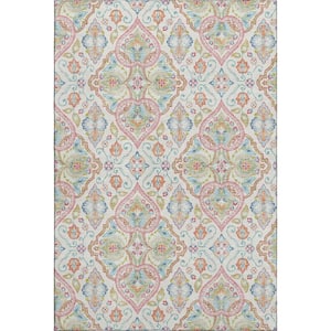 Mayfield Premium Machine Washable Abstract AMF2207 Ivory 5 ft. x 7 ft. 6 in. Area Rug