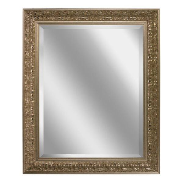 Deco Mirror 29 in. x 35 in. Ornate Mirror in Silver