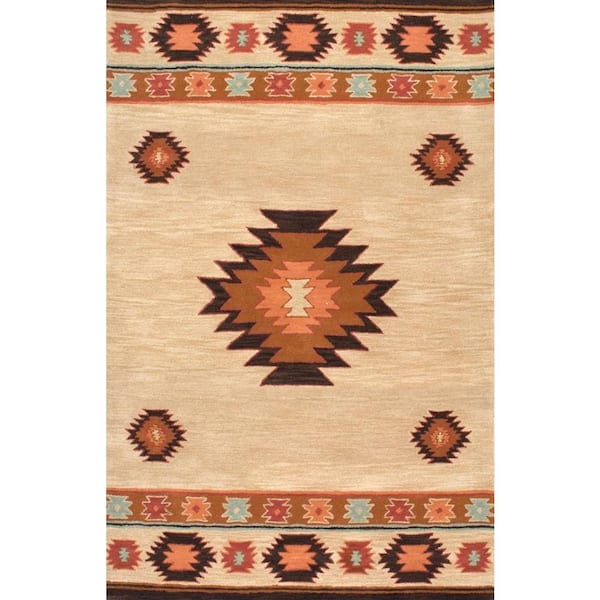 nuLOOM Shyla Abstract Beige 4 ft. x 6 ft. Area Rug