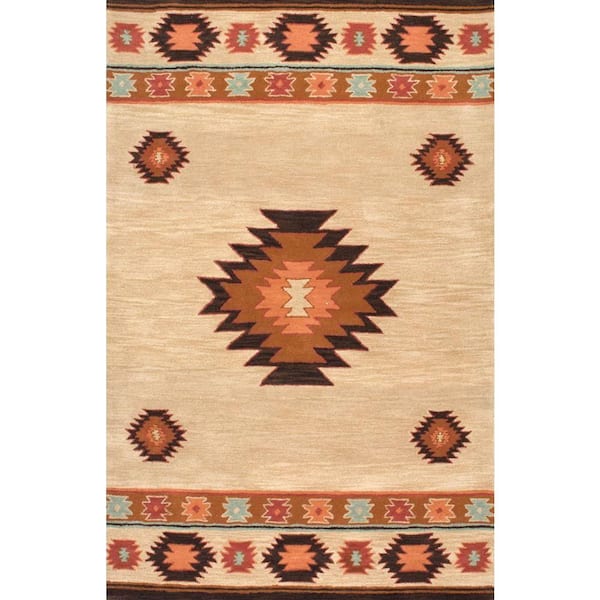 nuLOOM Shyla Abstract Beige 5 ft. x 8 ft. Area Rug