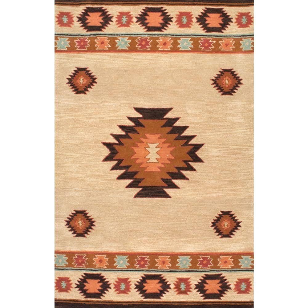 nuLOOM Shyla Abstract Beige 8 ft. x 10 ft. Area Rug SPVE04B76096 The