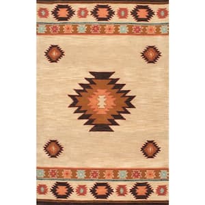 Shyla Abstract Beige 8 ft. x 10 ft. Area Rug