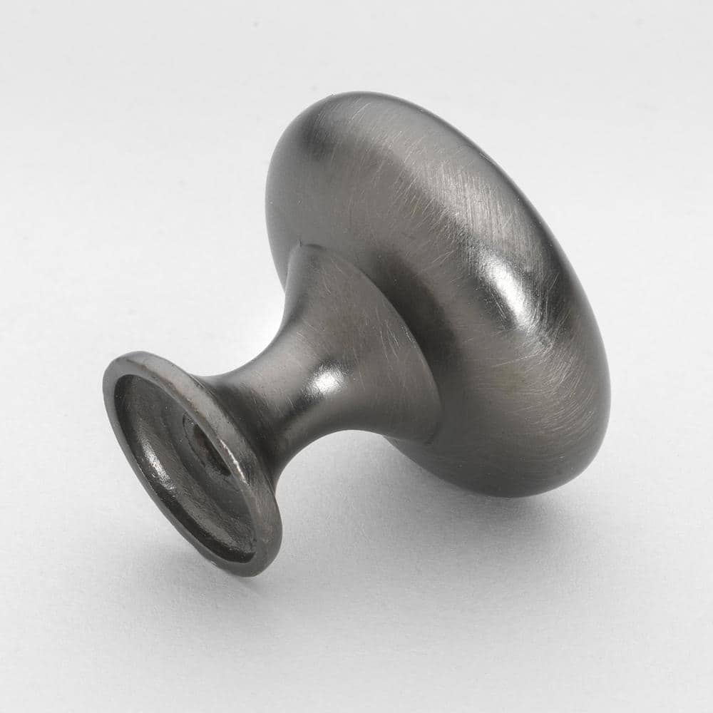 Classic Satin Pewter Round Cabinet Knob with Mounting Hardware