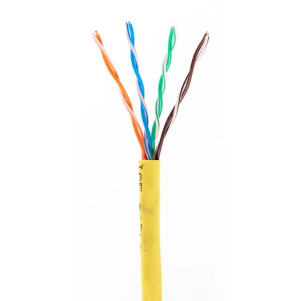 RED ATOM 550 MHz, 1000 ft. 23 AWG 4-Pair UTP Cat6 Data Cable redcat6yellow  The Home Depot