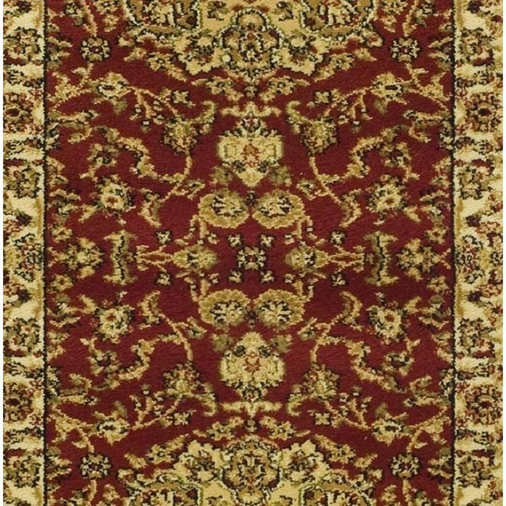 Red and Ivory Floral Synthetic Tufted Area Rug