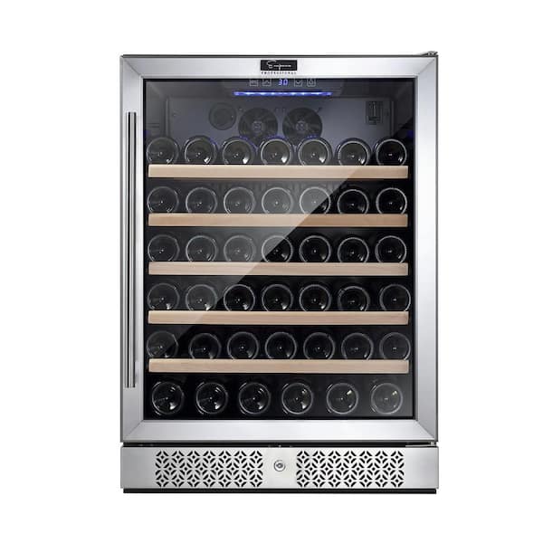 Empava 24 in. Single Zone 52-Bottle Free Standing Wine Cooler in Stainless Steel